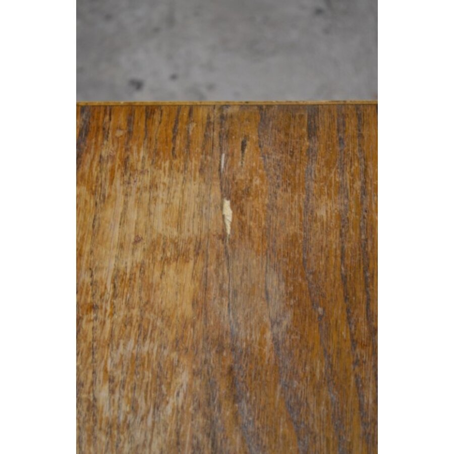 Donker eiken kastje met lade klein bijzetkastje nachtkastje-5