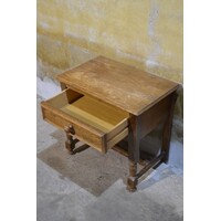 thumb-Donker eiken kastje met lade klein bijzetkastje nachtkastje-6