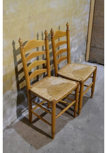 Knopstoelen eiken set van 2 