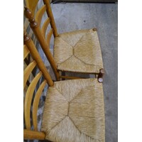 thumb-Set van 2 knopstoelen blank eiken houten stoelen klassiek model-4