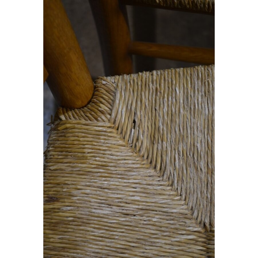 Set van 2 knopstoelen blank eiken houten stoelen klassiek model-5