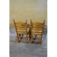 thumb-Set van 2 knopstoelen blank eiken houten stoelen klassiek model-7