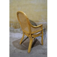 thumb-Vintage rotan armstoel jaren 80 webbing stijl fauteuil stoel-5