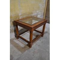 thumb-Mahonie salontafeltje met facet geslepen glazen blad klassiek-1