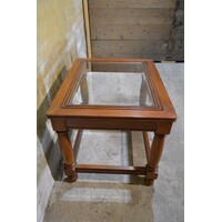 thumb-Mahonie salontafeltje met facet geslepen glazen blad klassiek-2