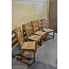 Set van 4 Eiken stoelen met biezen zitting