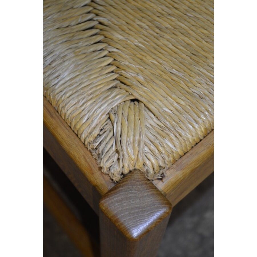 Set van 4 eiken stoelen met biezen zitting blank hout landelijk-9