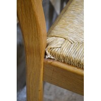 thumb-Set van 4 eiken stoelen met biezen zitting blank hout landelijk-10