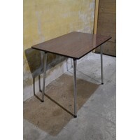 thumb-Retro eettafel jaren 60 formica blad houtlook met chromen poten-1