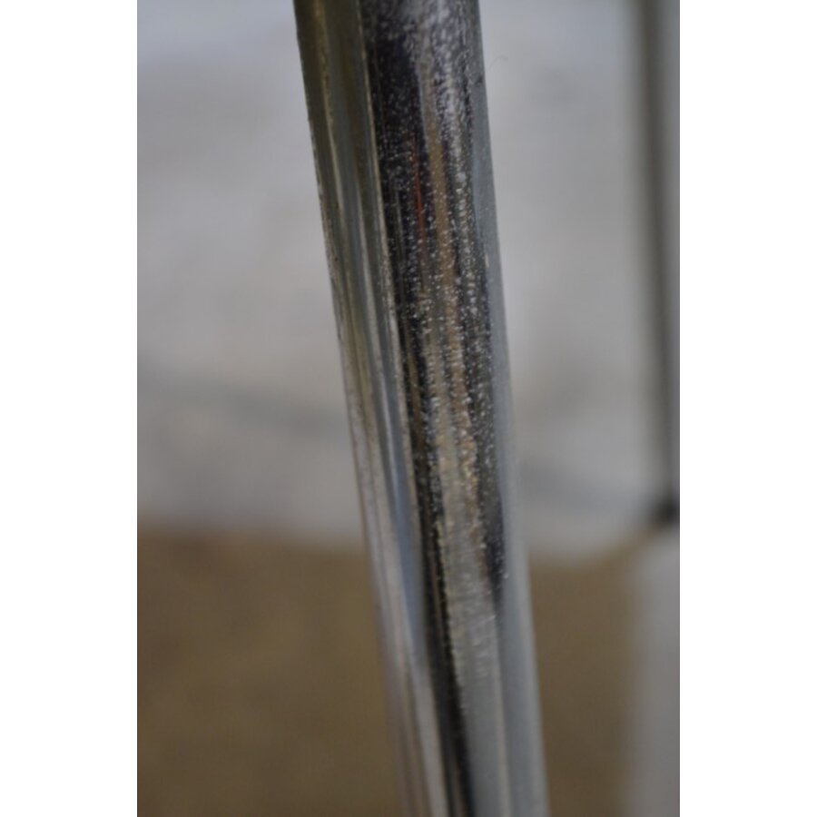 Retro eettafel jaren 60 formica blad houtlook met chromen poten-7