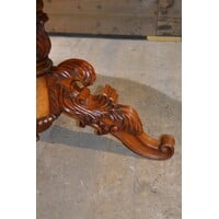 thumb-Antieke ronde mahonie tafel met gesneden onderstel klassiek-3
