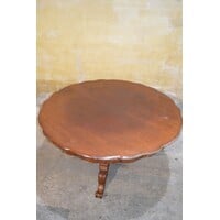 thumb-Antieke ronde mahonie tafel met gesneden onderstel klassiek-6