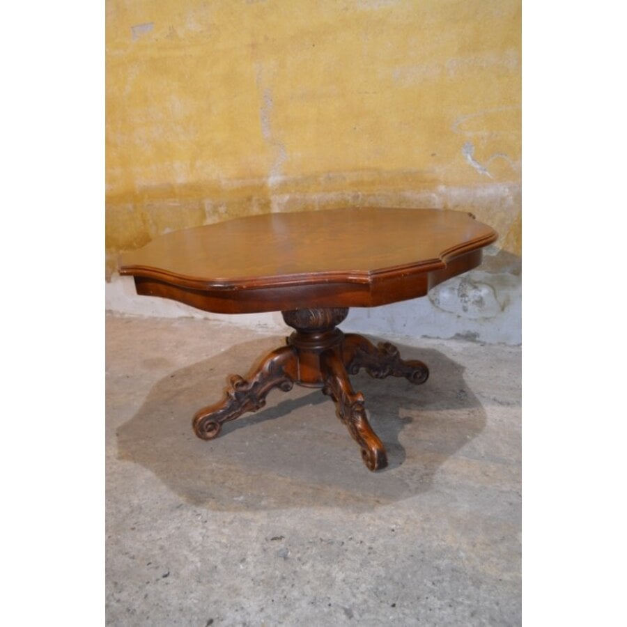 Mahonie barok salontafel met fineer inlegwerk klassiek-2