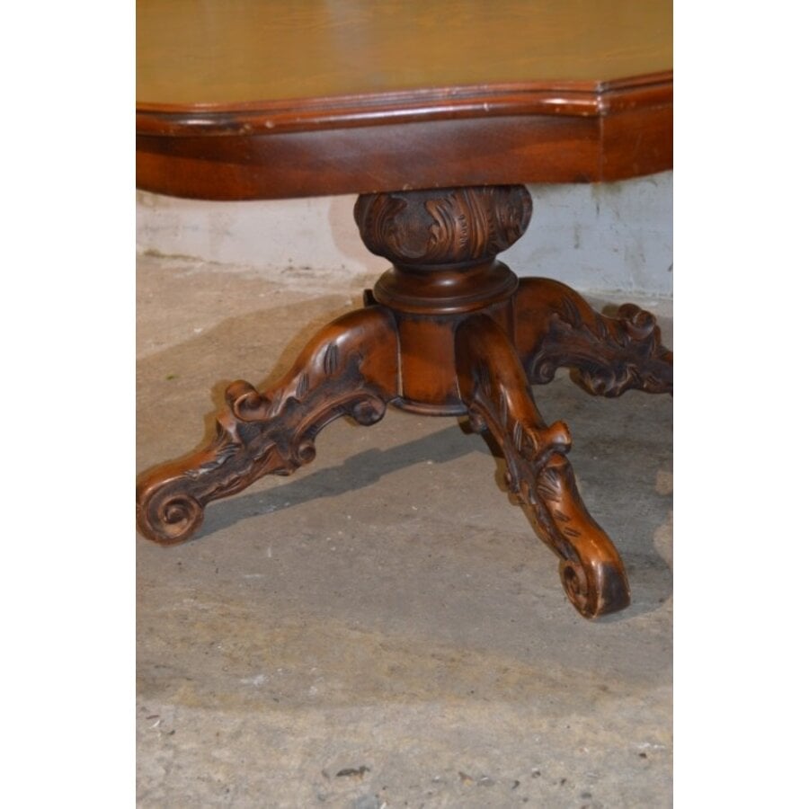 Mahonie barok salontafel met fineer inlegwerk klassiek-3