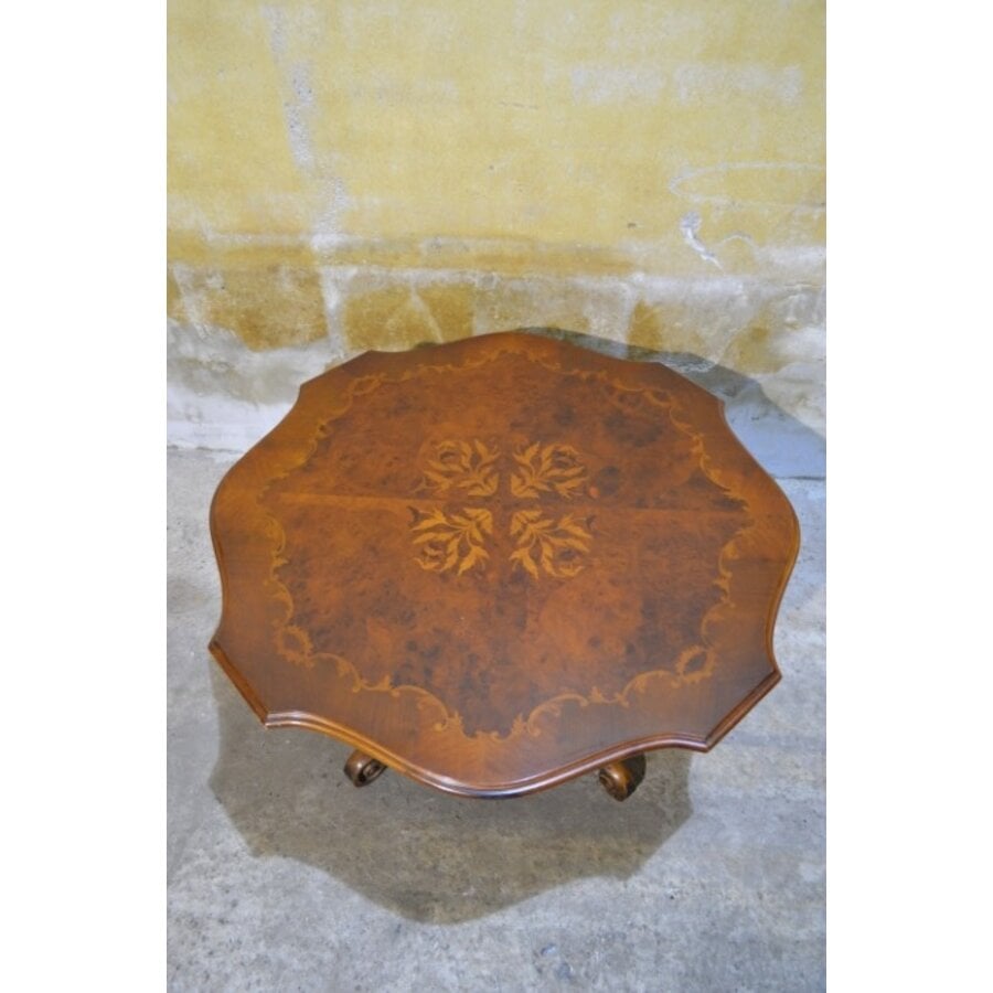 Mahonie barok salontafel met fineer inlegwerk klassiek-4