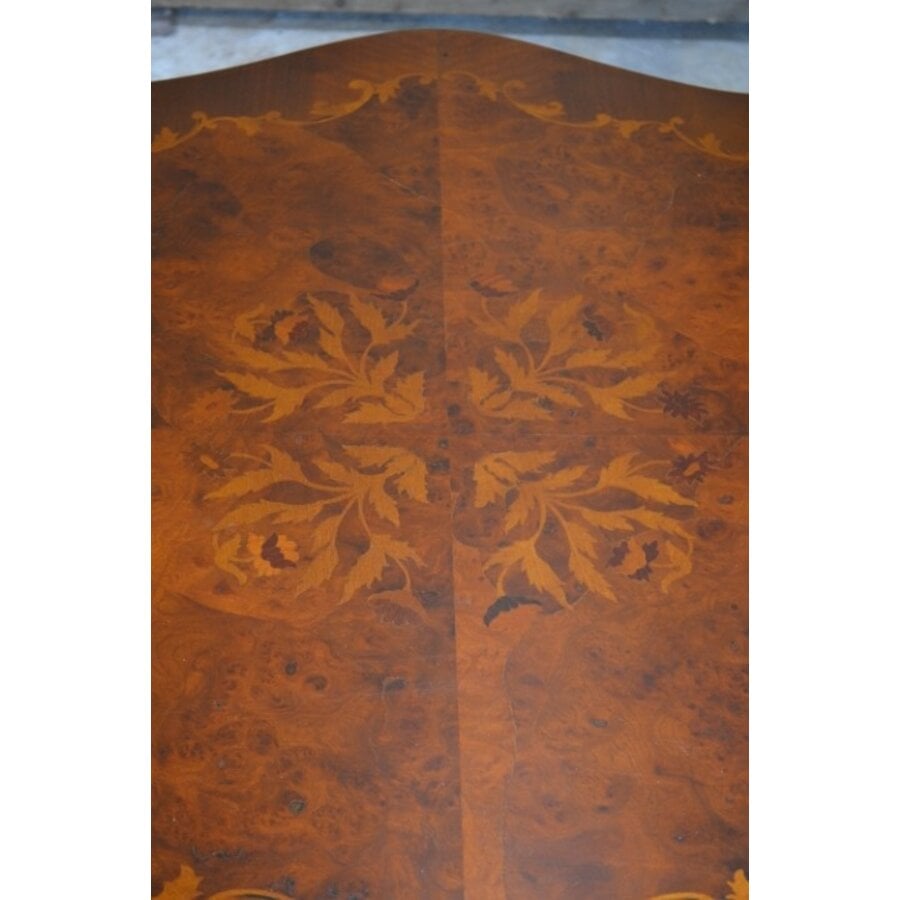 Mahonie barok salontafel met fineer inlegwerk klassiek-5