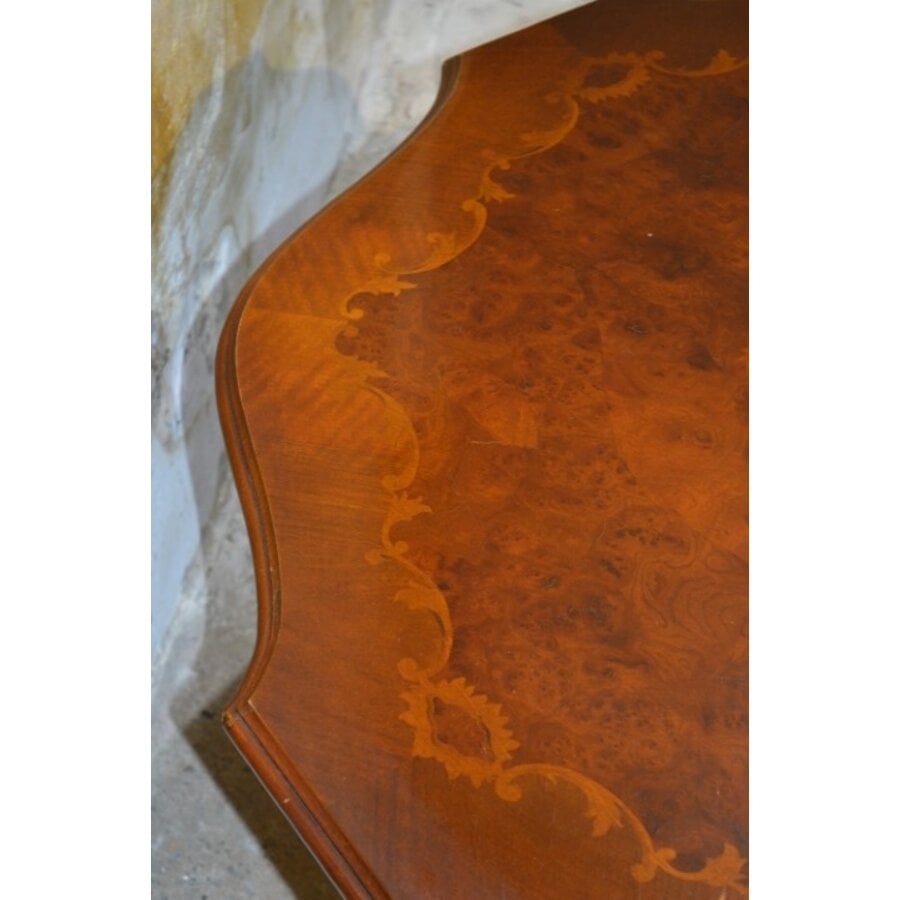 Mahonie barok salontafel met fineer inlegwerk klassiek-6