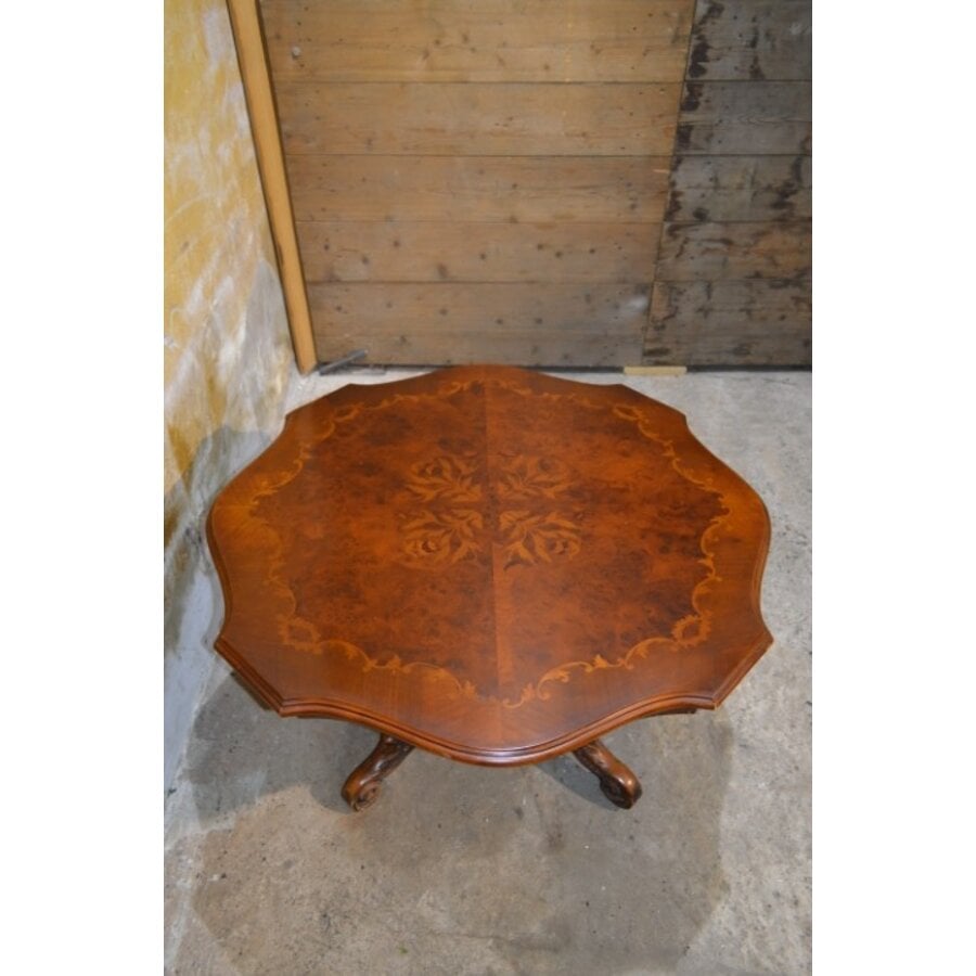 Mahonie barok salontafel met fineer inlegwerk klassiek-7