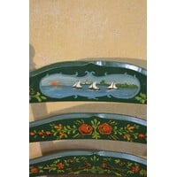 thumb-Antieke Hindelooper armstoel handbeschilderd met biezen zitting-4