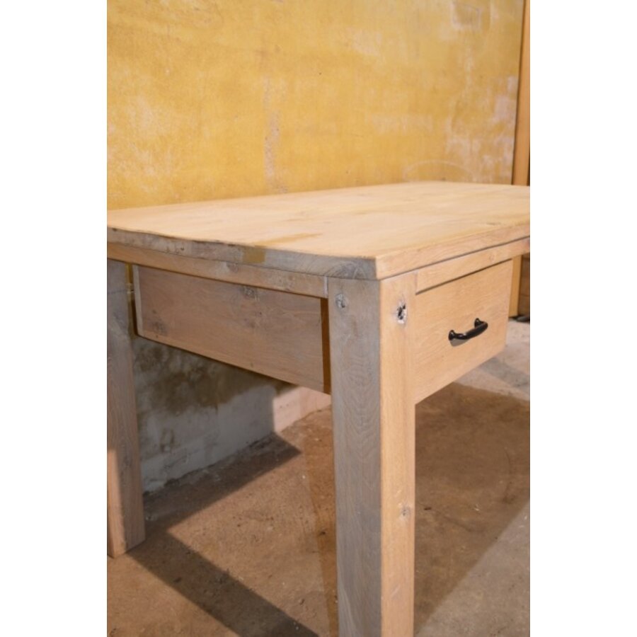Massief eiken bureau white wash houten werkbureau-3