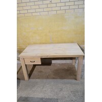 thumb-Massief eiken bureau white wash houten werkbureau-6