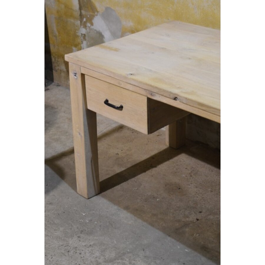 Massief eiken bureau white wash houten werkbureau-8