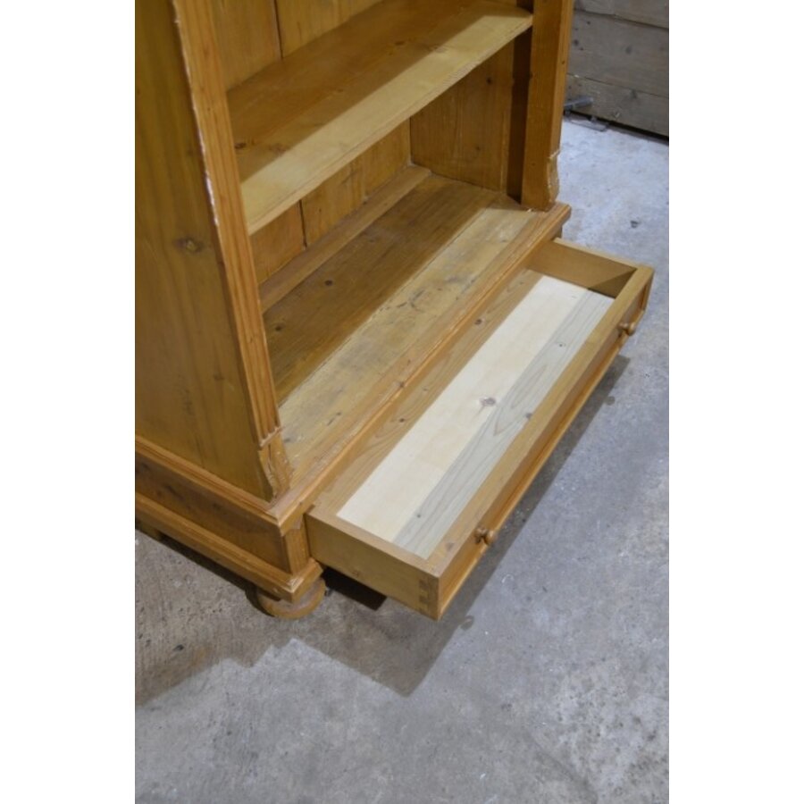 Grenen boekenkast met lade houten kast met planken-5