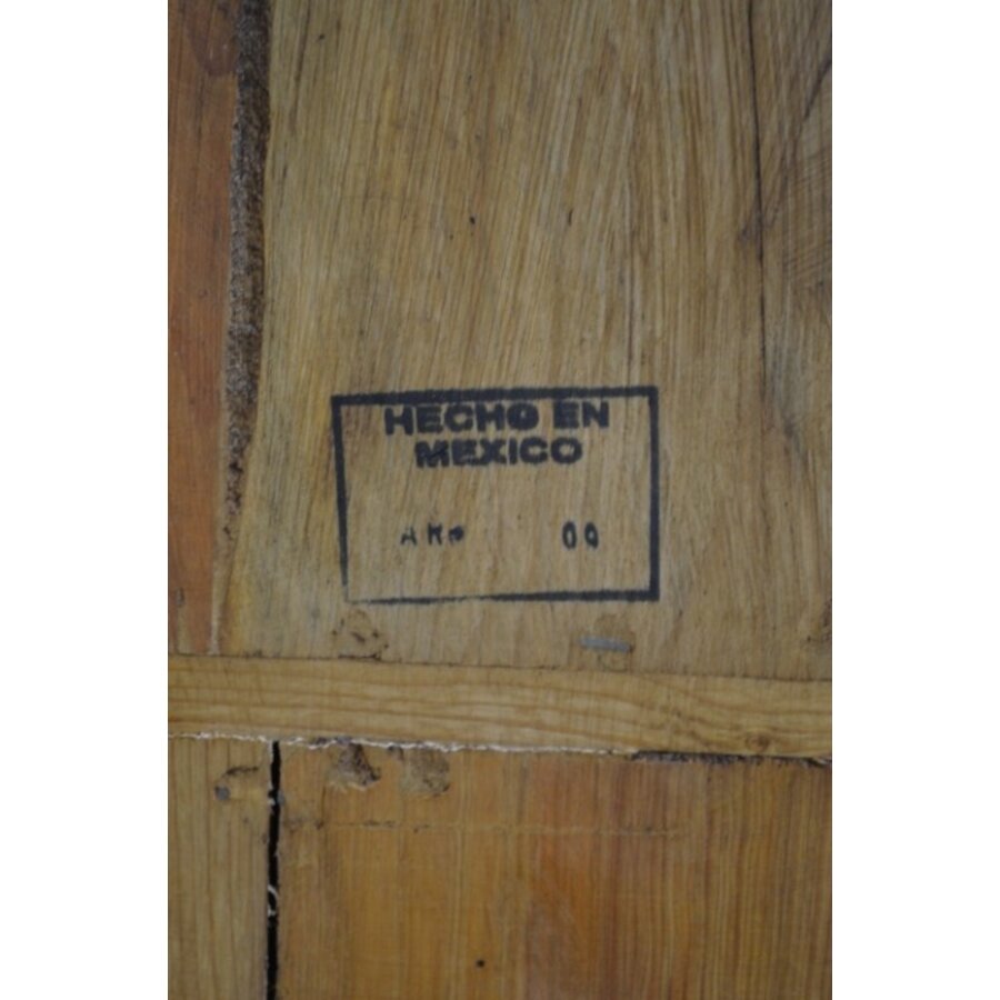 Antieke Mexicaanse grenen barkast wijnkast massief hout-10