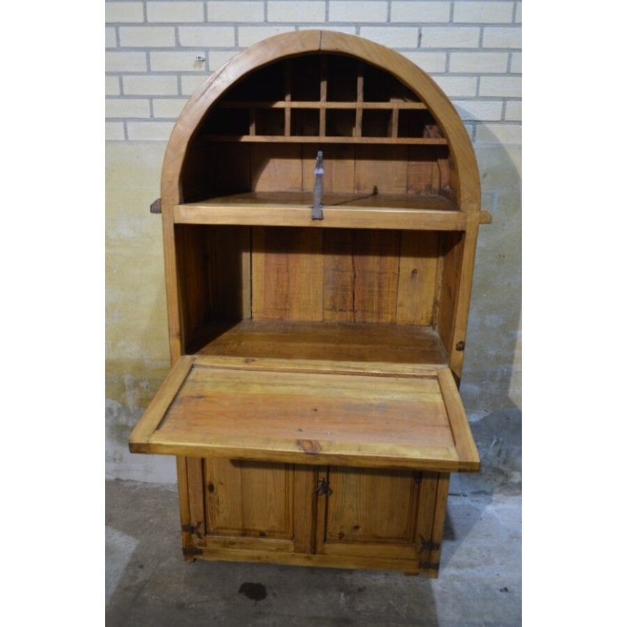 Antieke Mexicaanse grenen barkast wijnkast massief hout-9