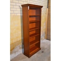 thumb-Eiken boekenkast met verstelbare schappen in mahonie kleur-1