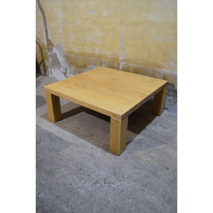 Vierkante massief eiken salontafel-4