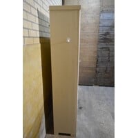 thumb-Vurenhouten vitrinekast met glazen deuren en lades, crème geschilderd-3