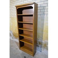 thumb-Donker eiken boekenkast met verstelbare schappen-1
