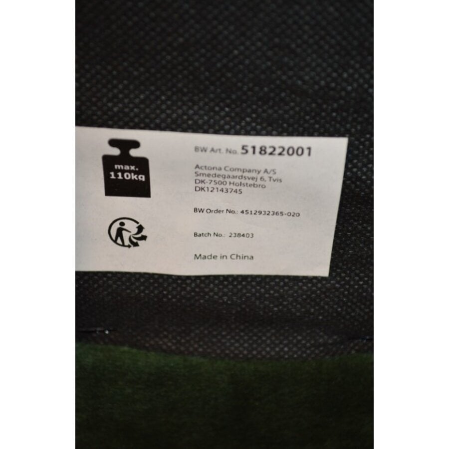 JANNIS schommelstoel groen met metalen frame en stoffen bekleding-8