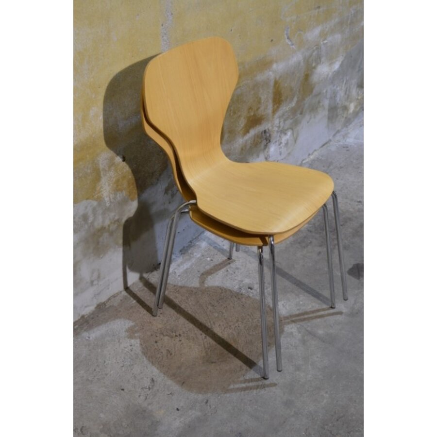 Set van 2 Deense Danerka stoelen – Vintage stapelbare eetkamerstoelen-1