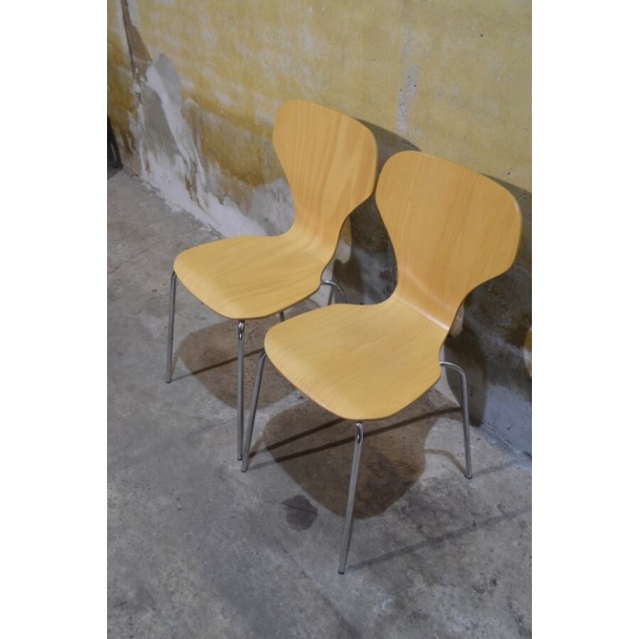 Set van 2 Deense Danerka stoelen – Vintage stapelbare eetkamerstoelen-3