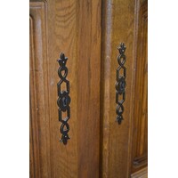 thumb-Donker eiken 4-deurs kast met lades – Servieskast of linnenkast-7