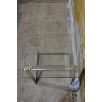 thumb-Gebra bijzettafel met glasplaat – Verchroomd metalen design jaren 80-7