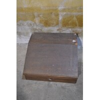 thumb-Oude houten lessenaar met klep en vakverdeling – Schrijflade / kassa-4