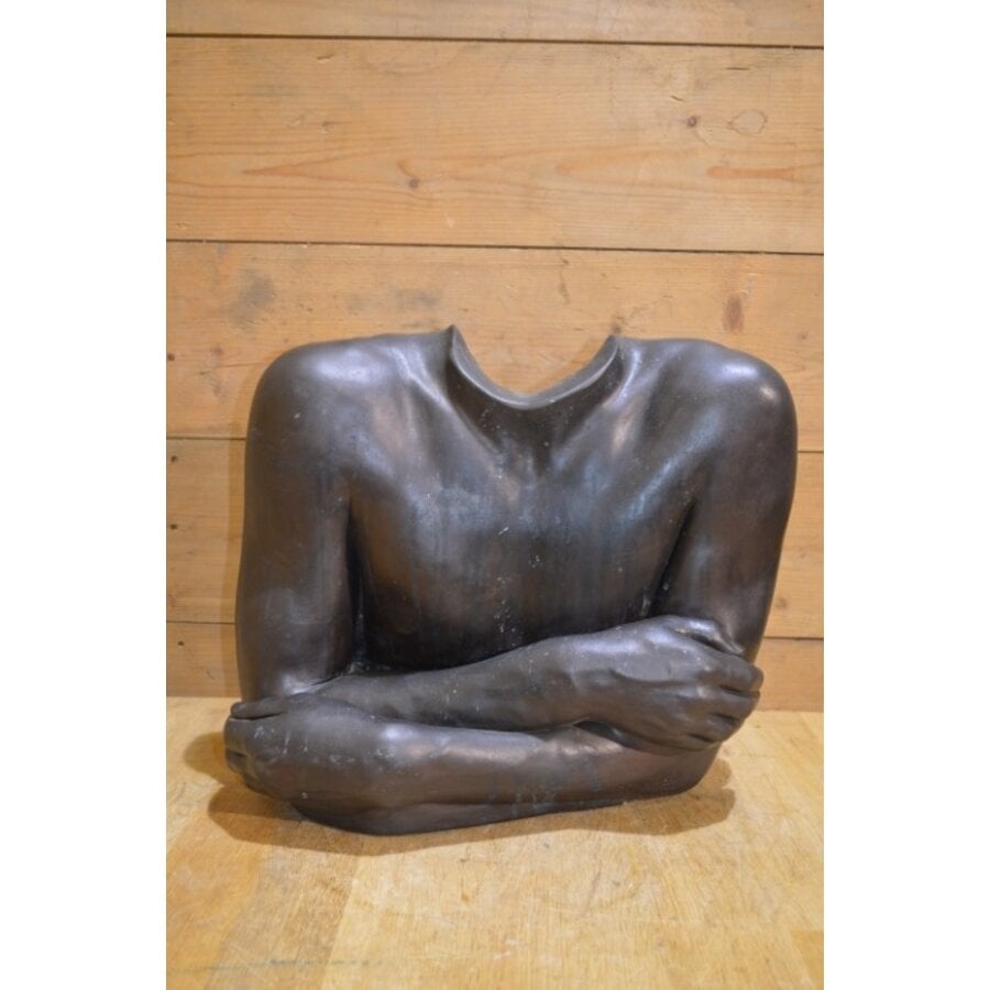Betonnen mannelijke buste torso beeld modern sculptuur-1