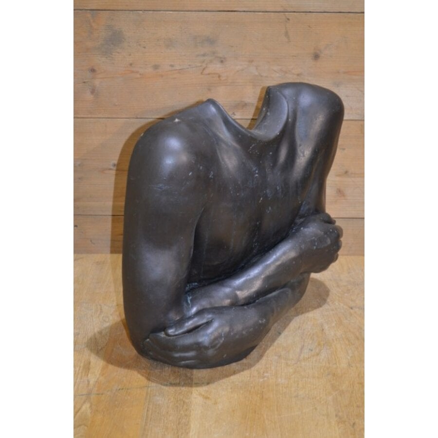 Betonnen mannelijke buste torso beeld modern sculptuur-6