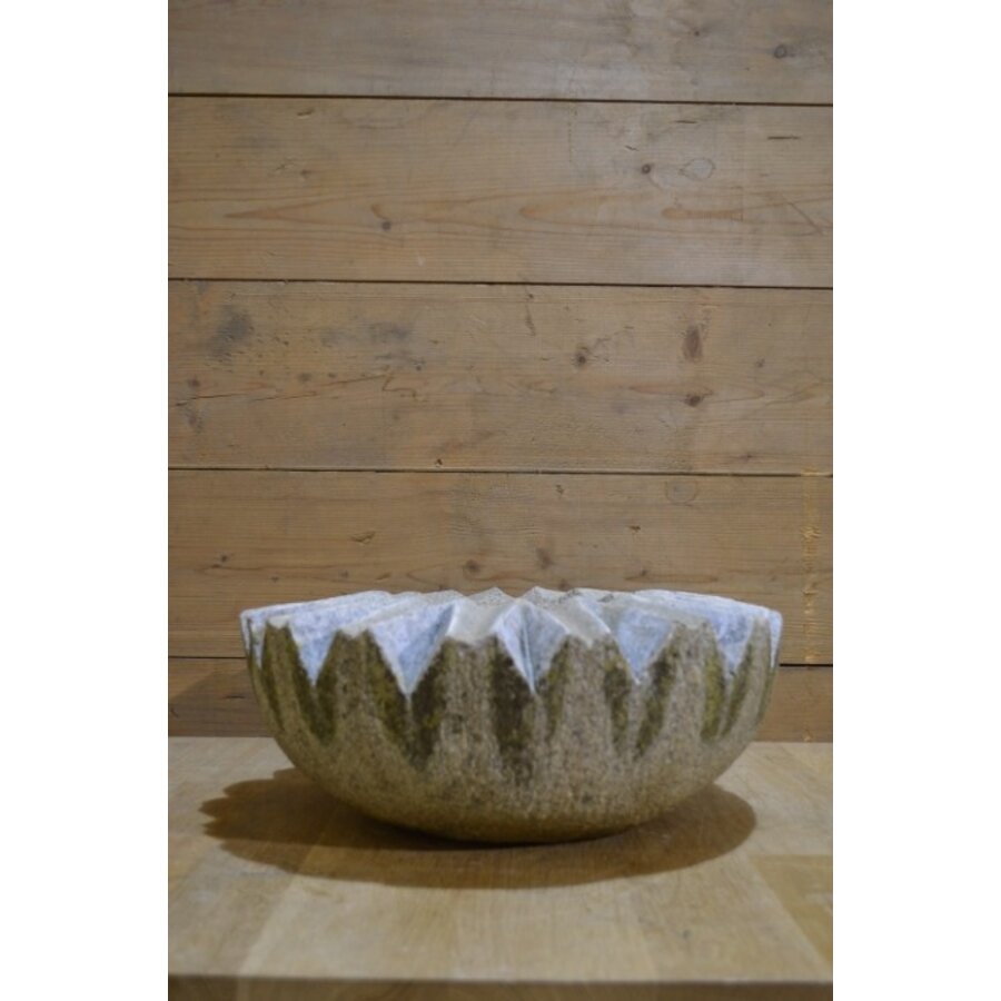Stervormig waterornament van grijs natuursteen voor tuin-2