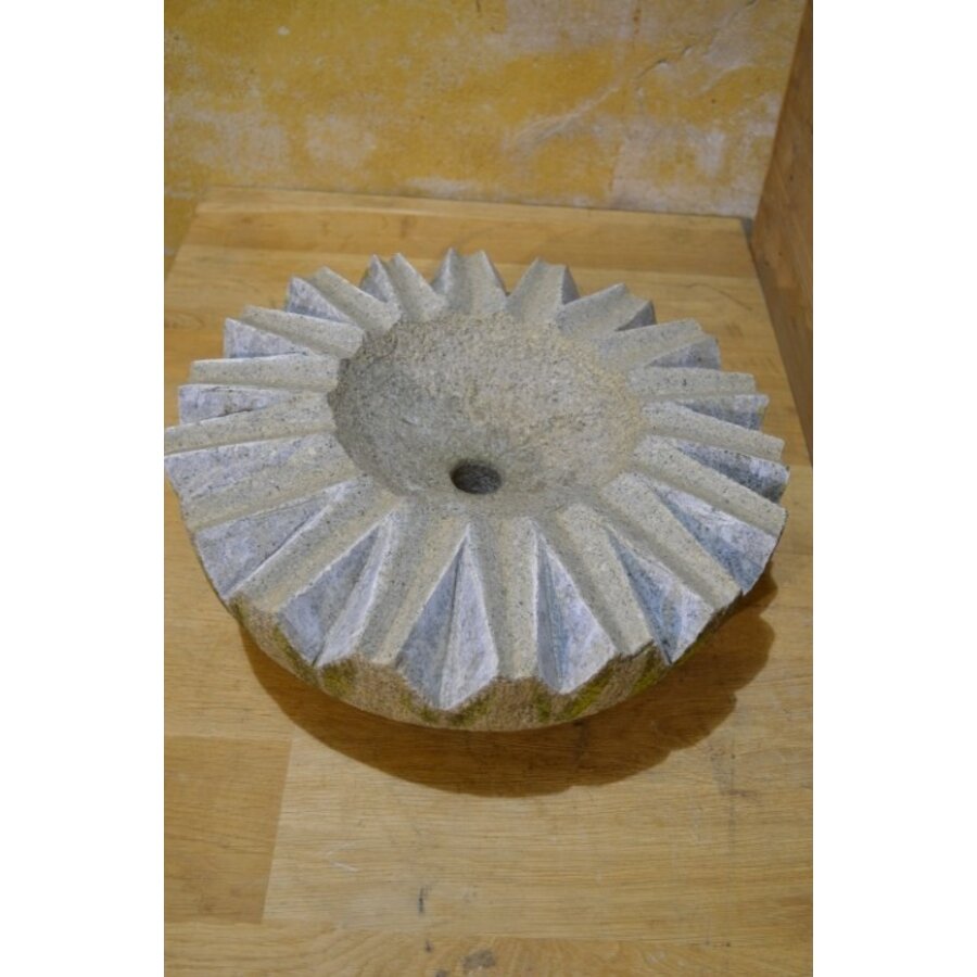 Stervormig waterornament van grijs natuursteen voor tuin-5