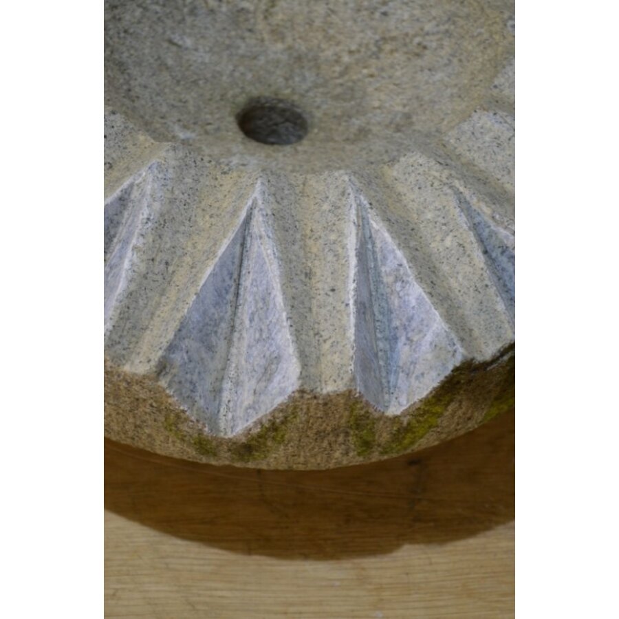 Stervormig waterornament van grijs natuursteen voor tuin-6