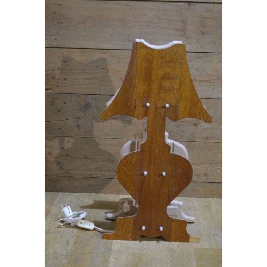 Houten tafellamp vintage model-2