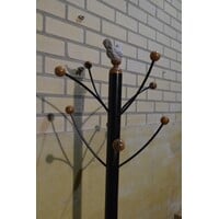 thumb-OBK kapstok staal jaren 60 zwart met houten haken-7