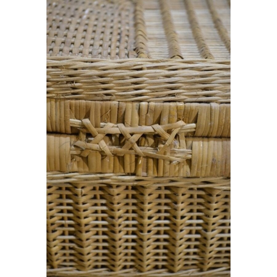 Vintage rotan picknickmand gevlochten-4