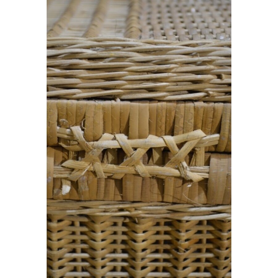 Vintage rotan picknickmand gevlochten-5