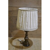 thumb-Vintage tafellamp jaren 60 hout en linnen kap-6