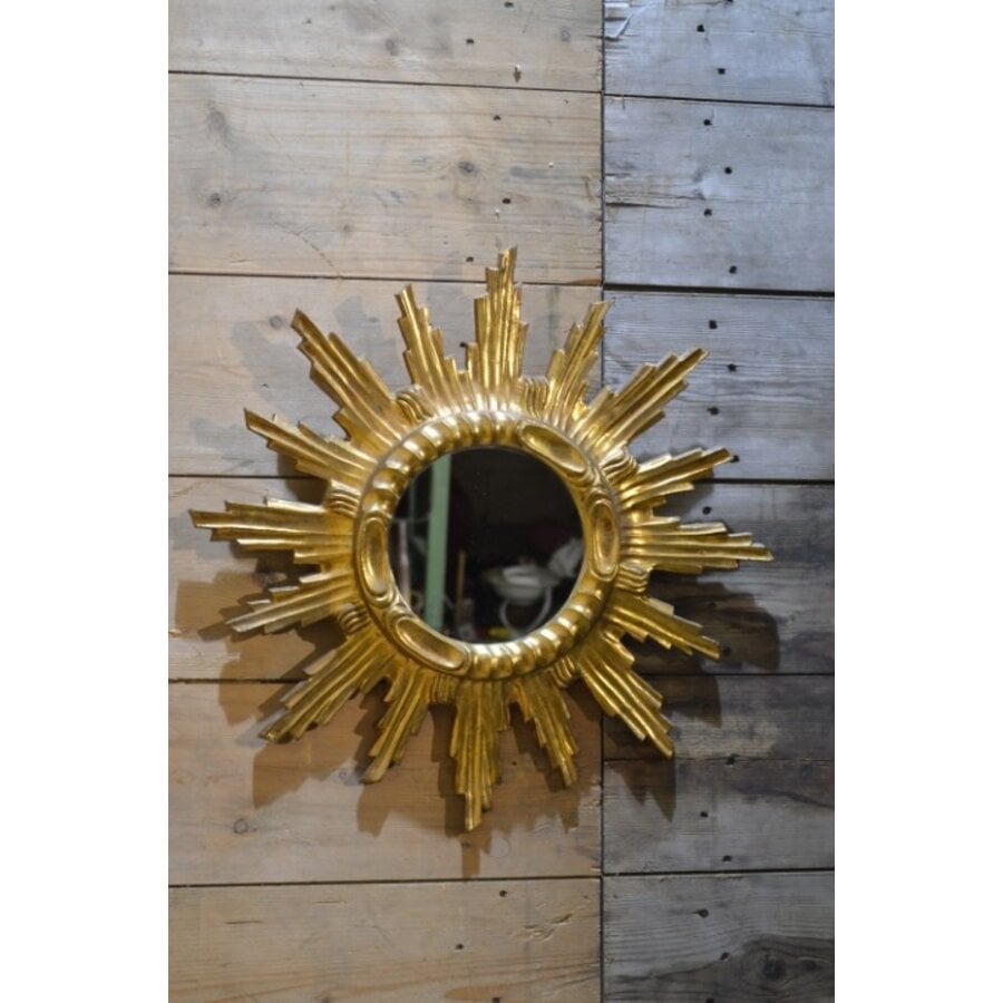 Vergulde zonnespiegel mid century-2